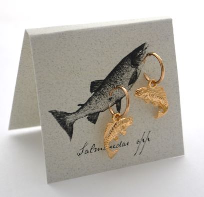 Salmon Hoop Earrings - gold