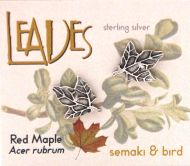 Red Maple Leave Earrings - sterling 