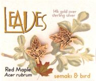 Red Maple Leaf Earrings - gold