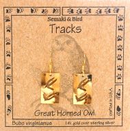 Owl Track Earrings - gold