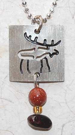 Moose Petroglyph Necklace