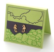 Seahorse Post Earrings - gold