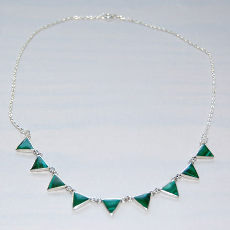 Malachite Triangle Necklace
