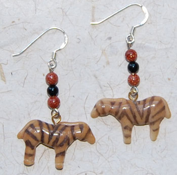 Zebra Tagua Earrings