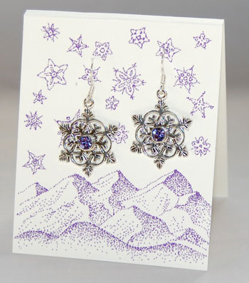 Snowflake Crystal Earrings - tanzanite