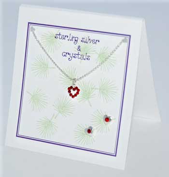 Heart Necklace Set - ruby