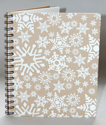 Snowflakes Hand Silk-Screen Journal