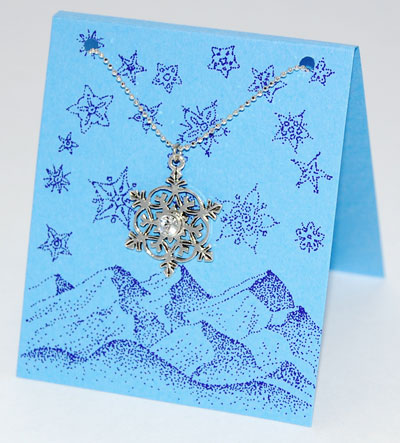 Snowflake Crystal Necklace - diamond crystal