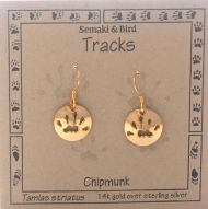 Chipmunk Track Earrings - gold
