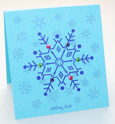 Crystal Posts on Snowflake Card