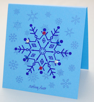 Crystal Earrings on Snowflake Card