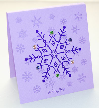 Crystal Earrings on Snowflake Card