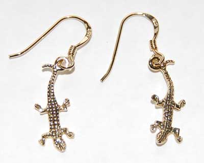 Gator Earrings - 14k gold 