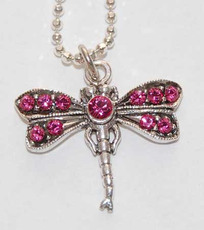 Dragonfly Necklace - rose