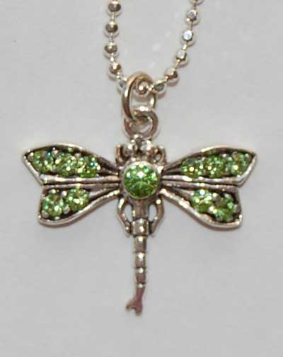 Dragonfly Necklace - peridot