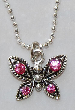 Butterfly Necklace -rose