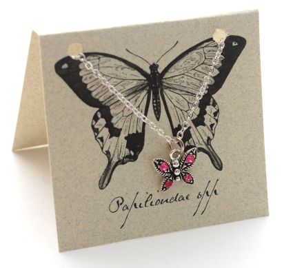 Butterfly Necklace -rose
