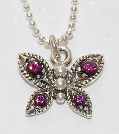 Butterfly Necklace - amethyst