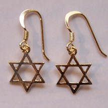 Star of David Earrings vermeil