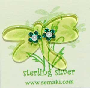Petite Emerald Flower w/dragonfly