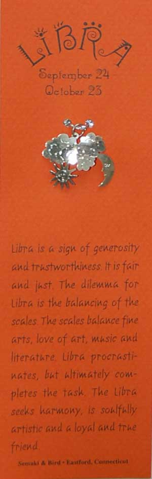 Libra Bookmark with charm