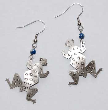 Frog Earrings - silver