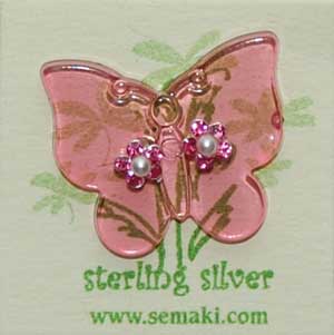 Petite Rose Flower Earrings w/butterfly