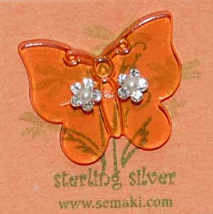 Petite Diamond Flower Earrings w/butterfly