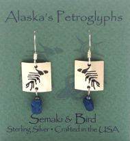 Skeleton Fish Petroglyph Earrings