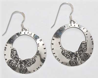 Butterfly Hoop Earrings