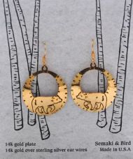 Bear Hoop Earrings - gold