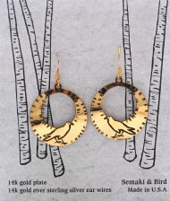Crow/Raven Hoop Earrings - gold