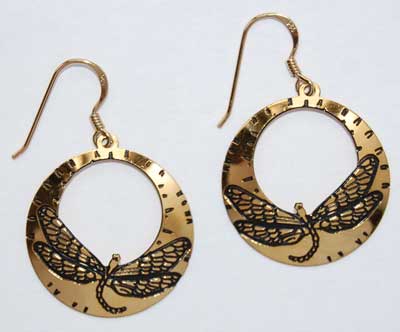 Dragonfly Hoop Earrings - gold
