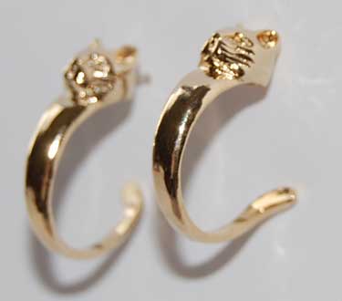 Cat Hoop Earrings - gold