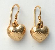 Etched Puff Heart - gold