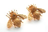Giant Bee Earrings - gold