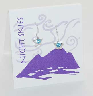 Star Crystal Earrings - aquamarine