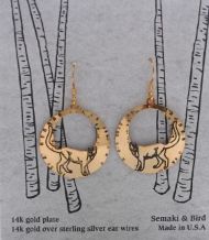 Mountain Lion Hoop Earrings - gold