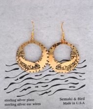 Salmon/Trout Hoop Earrings - gold