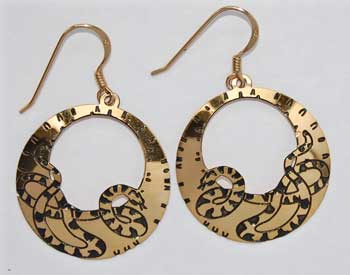 Snake Hoop Earrings - gold