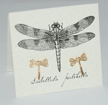 Dragonfly Filigree Earrings - gold