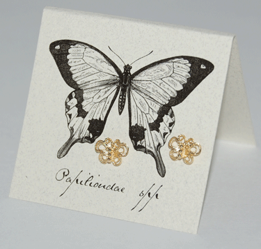 Butterfly Filigree Earrings - gold
