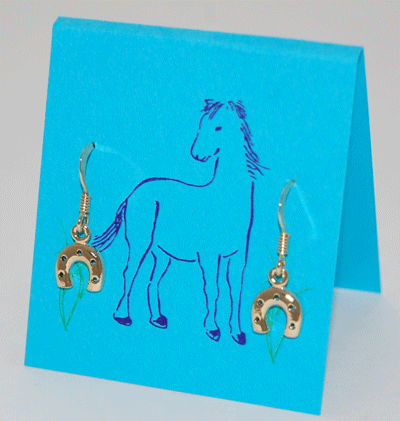 Horseshoe Earrings french wire - gold