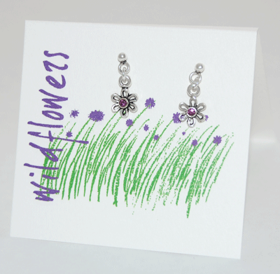 Wildflower Dangle Earring - amethyst