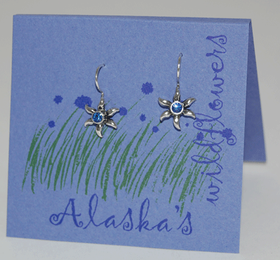 Alaska's Aster Wildflowers Earrings - sapphire