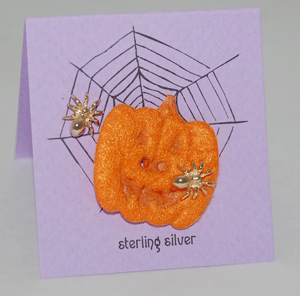 Spider Posts and Pumpkin - gold