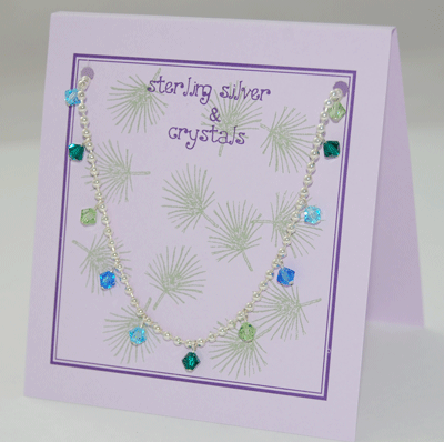 Crystal Necklace - multi blue/green