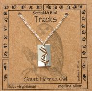 Owl Track Necklace - sterling 
