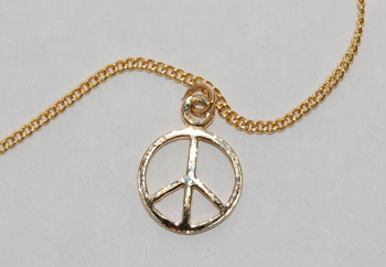 Peace Sign Necklace - gold