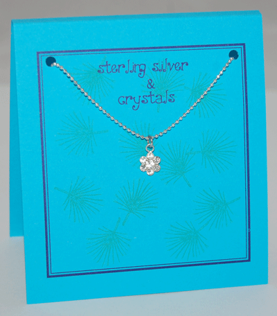 Flower Crystal Necklace - diamond